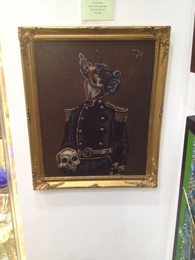 Buster the Dane Mk II, mixed media on canvas by Julian Quaye