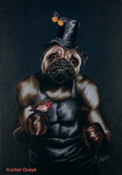 The Contender, mixed media on canvas by Julian Quaye